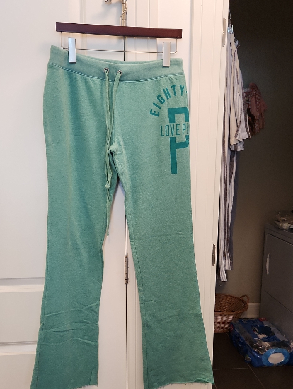 NWOT PINK Victoria's Secret Seafoam Green Drawstring Track Pants